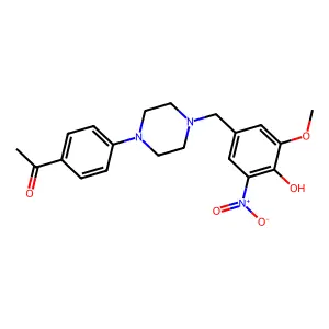 1-[4-[4-[(4-Hydroxy-3-methoxy-5-nitrophenyl)methyl]-1-piperazinyl]phenyl]ethanone structure