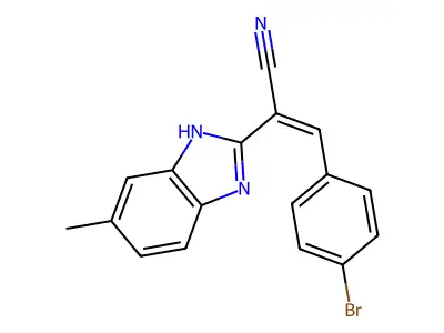 3-(4-bromophenyl)-2-(6-methyl-1H-benzimidazol-2-yl)acrylonitrile structure
