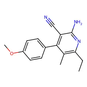 2-Amino-6-ethyl-4-(4-methoxyphenyl)-5-methylpyridine-3-carbonitrile structure