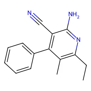 2-Amino-6-ethyl-5-methyl-4-phenylnicotinonitrile structure