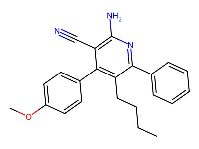 2-Amino-5-butyl-4-(4-methoxyphenyl)-6-phenylnicotinonitrile structure