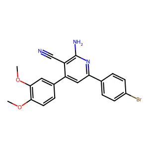 2-Amino-6-(4-bromophenyl)-4-(3,4-dimethoxyphenyl)nicotinonitrile structure