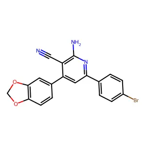 2-Amino-4-(benzo[d][1,3]dioxol-5-yl)-6-(4-bromophenyl)nicotinonitrile structure