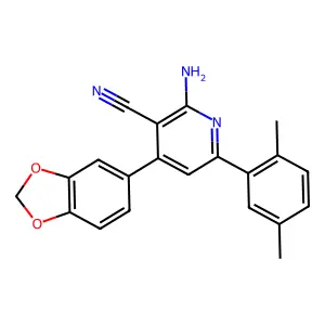 2-Amino-4-(benzo[d][1,3]dioxol-5-yl)-6-(2,5-dimethylphenyl)nicotinonitrile structure