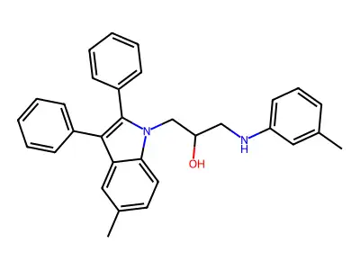 1-(3-Methylanilino)-3-(5-methyl-2,3-diphenylindol-1-yl)propan-2-ol structure