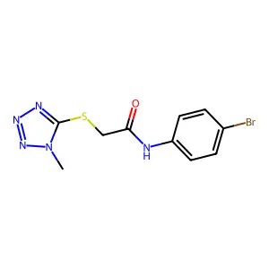 N-(4-bromophenyl)-2-(1-methyltetrazol-5-yl)sulfanylacetamide structure