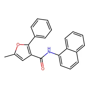 5-methyl-N-naphthalen-1-yl-2-phenylfuran-3-carboxamide structure