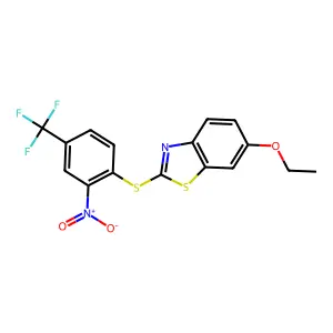 6-Ethoxy-2-{[2-nitro-4-(trifluoromethyl)phenyl]sulfanyl}-1,3-benzothiazole structure