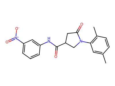 1-(2,5-dimethylphenyl)-N-(3-nitrophenyl)-5-oxopyrrolidine-3-carboxamide structure