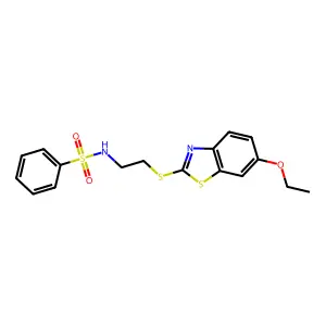 N-[2-(6-Ethoxy-benzothiazol-2-ylsulfanyl)-ethyl]-benzenesulfonamide structure