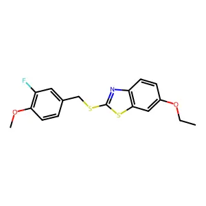6-Ethoxy-2-[(3-fluoro-4-methoxyphenyl)methylsulfanyl]-1,3-benzothiazole structure