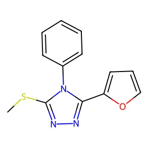 3-(Furan-2-yl)-5-methylsulfanyl-4-phenyl-1,2,4-triazole structure