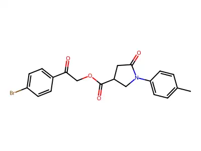 2-(4-Bromophenyl)-2-oxoethyl 1-(4-methylphenyl)-5-oxo-3-pyrrolidinecarboxylate structure