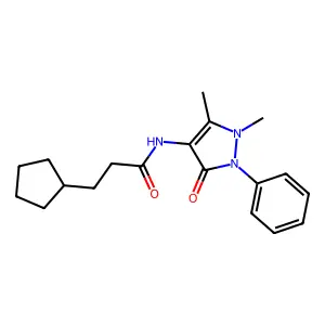 3-cyclopentyl-N-(1,5-dimethyl-3-oxo-2-phenylpyrazol-4-yl)propanamide structure