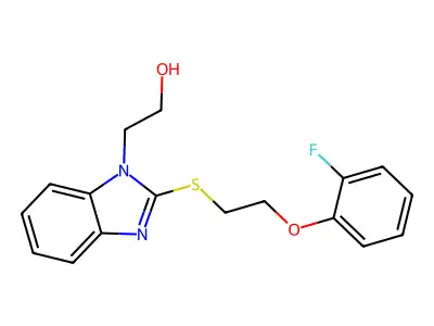 2-{2-[2-(2-Fluorophenoxy)ethylthio]benzimidazolyl}ethan-1-ol structure