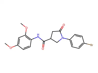 1-(4-bromophenyl)-N-(2,4-dimethoxyphenyl)-5-oxopyrrolidine-3-carboxamide structure