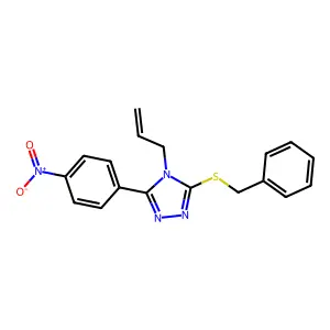 4-allyl-3-(benzylthio)-5-(4-nitrophenyl)-4H-1,2,4-triazole structure