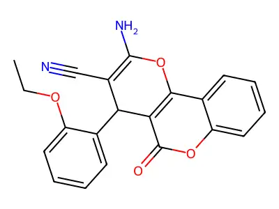 2-amino-4-(2-ethoxyphenyl)-5-oxo-4H-pyrano[3,2-c]chromene-3-carbonitrile structure