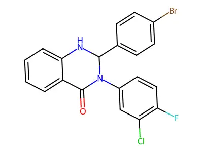 2-(4-Bromophenyl)-3-(3-chloro-4-fluorophenyl)-1,2-dihydroquinazolin-4-one structure
