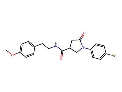1-(4-bromophenyl)-N-[2-(4-methoxyphenyl)ethyl]-5-oxopyrrolidine-3-carboxamide structure