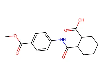 2-({[4-(Methoxycarbonyl)phenyl]amino}carbonyl)cyclohexanecarboxylic acid structure
