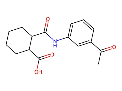2-{[(3-Acetylphenyl)amino]-carbonyl}cyclohexanecarboxylic acid structure