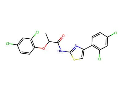2-(2,4-dichlorophenoxy)-N-[4-(2,4-dichlorophenyl)-1,3-thiazol-2-yl]propanamide structure
