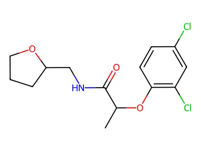 2-(2,4-dichlorophenoxy)-N-(oxolan-2-ylmethyl)propanamide structure