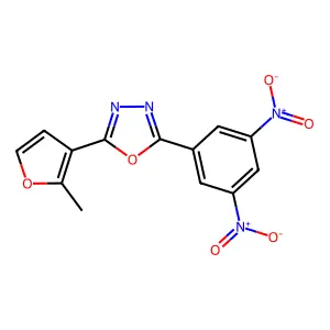 2-(3,5-Dinitrophenyl)-5-(2-methylfuran-3-yl)-1,3,4-oxadiazole structure