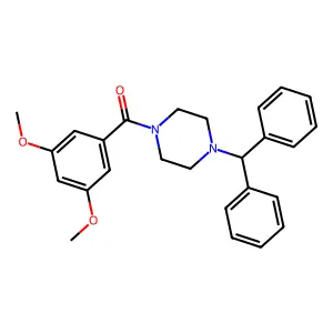 1-Benzhydryl-4-(3,5-dimethoxybenzoyl)piperazine structure