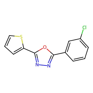 2-(3-Chlorophenyl)-5-thiophen-2-yl-1,3,4-oxadiazole structure