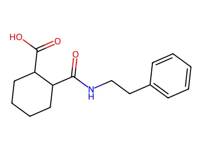 2-{[(2-Phenylethyl)amino]carbonyl}cyclohexanecarboxylic acid structure