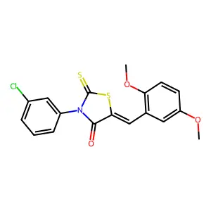 3-(3-Chloro-phenyl)-5-(2,5-dimethoxy-benzylidene)-2-thioxo-thiazolidin-4-one structure