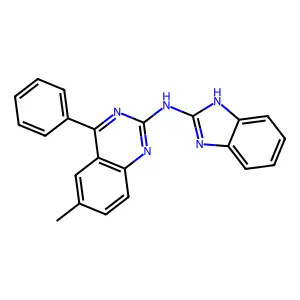 N-(1H-benzimidazol-2-yl)-6-methyl-4-phenylquinazolin-2-amine structure