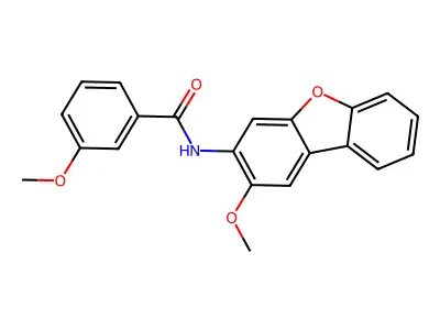 3-methoxy-N-(2-methoxydibenzo[b,d]furan-3-yl)benzamide structure