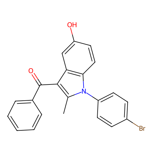 1-(4-Bromophenyl)-5-hydroxy-2-methylindol-3-yl phenyl ketone structure