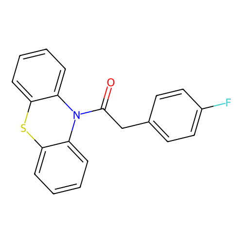 2-(4-fluorophenyl)-1-(10H-phenothiazin-10-yl)ethanone structure