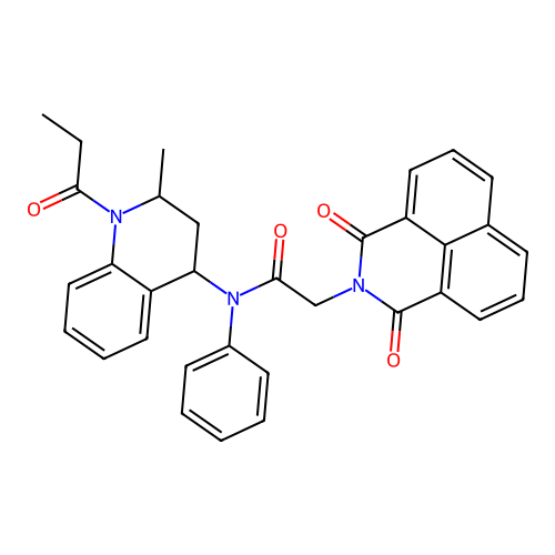 2-(1,3-dioxo-1H-benzo[de]isoquinolin-2(3H)-yl)-N-(2-methyl-1-propionyl-1,2,3,4-tetrahydro-4-quinolinyl)-N-phenylacetamide structure