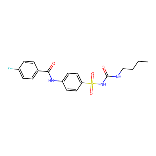 N-{4-[(butylcarbamoyl)sulfamoyl]phenyl}-4-fluorobenzamide structure