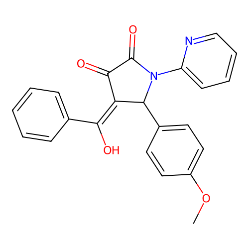 4-benzoyl-3-hydroxy-5-(4-methoxyphenyl)-1-(pyridin-2-yl)-1H-pyrrol-2(5H)-one structure