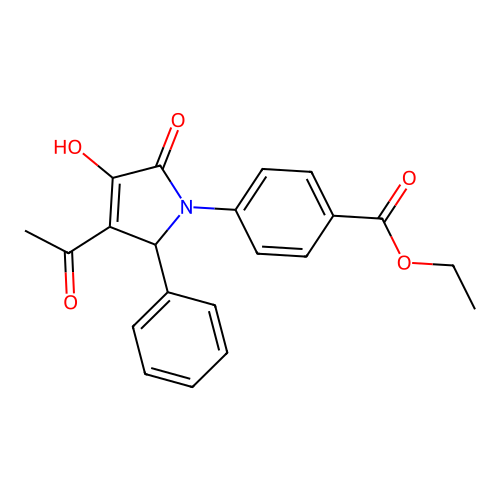 ethyl 4-(3-acetyl-4-hydroxy-5-oxo-2-phenyl-2,5-dihydro-1H-pyrrol-1-yl)benzoate structure