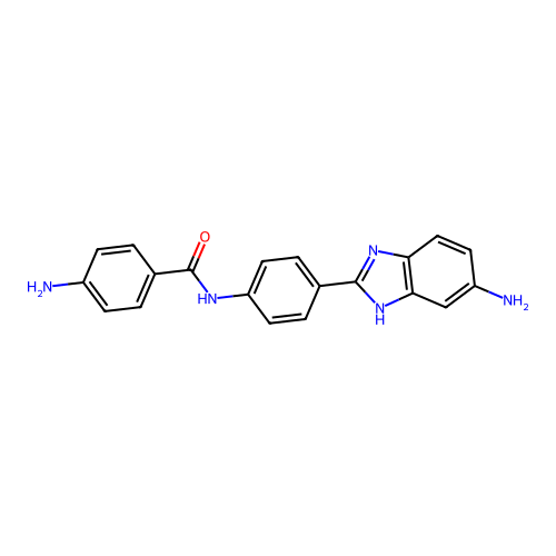 4-amino-N-[4-(5-amino-1H-benzimidazol-2-yl)phenyl]benzamide structure