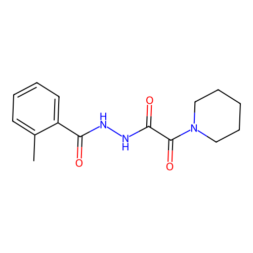 N'-(2-methylbenzoyl)-2-oxo-2-(1-piperidinyl)acetohydrazide structure