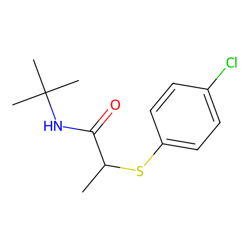 N-tert-butyl-2-[(4-chlorophenyl)sulfanyl]propanamide structure