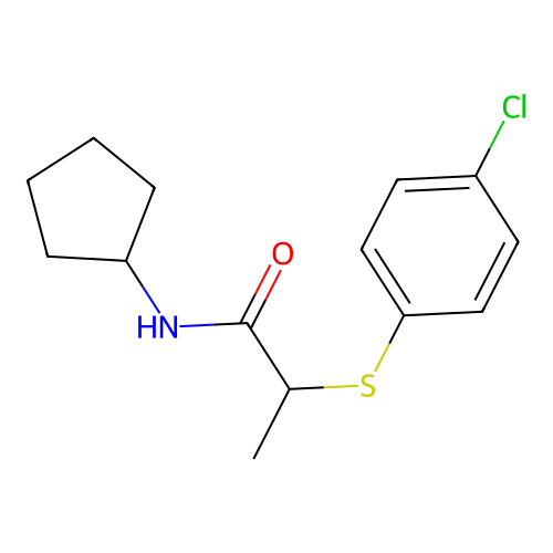 2-[(4-chlorophenyl)sulfanyl]-N-cyclopentylpropanamide structure