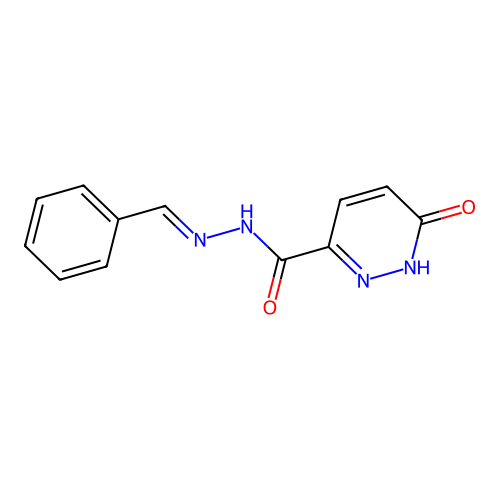 6-oxo-N'-((1E)-phenylmethylidene)-1,6-dihydropyridazine-3-carbohydrazide structure
