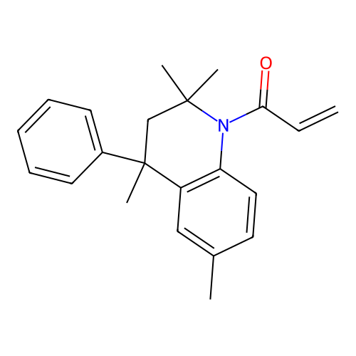 1-(2,2,4,6-tetramethyl-4-phenyl-3,4-dihydroquinolin-1(2H)-yl)prop-2-en-1-one structure