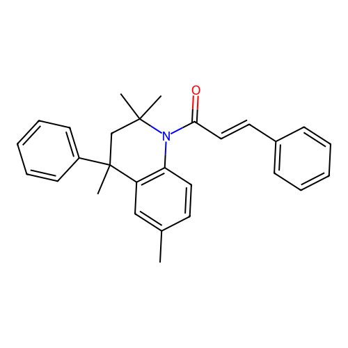 2,2,4,6-Tetramethyl-4-phenyl-1-(3-phenylacryloyl)-1,2,3,4-tetrahydroquinoline structure