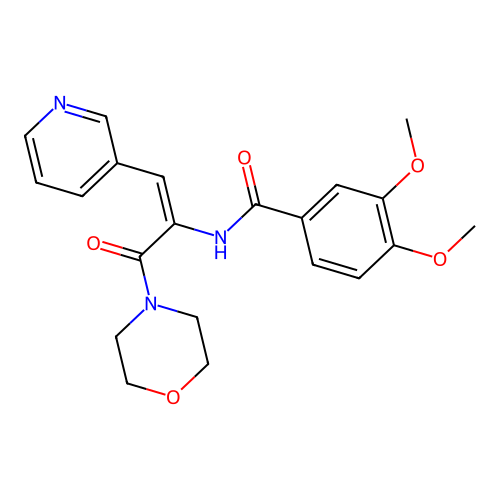 3,4-Dimethoxy-N-[(E)-1-(morpholine-4-carbonyl)-2-pyridin-3-yl-vinyl]-benzamide structure