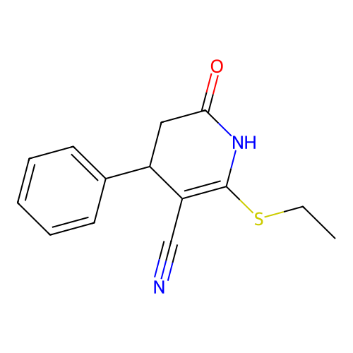 2-(Ethylsulfanyl)-6-oxo-4-phenyl-1,4,5,6-tetrahydropyridine-3-carbonitrile structure
